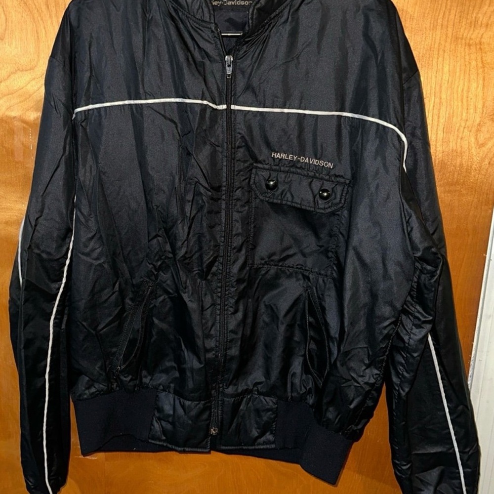 Vintage 80’s lightweight Harley Davidson zip up bomber jacket size large